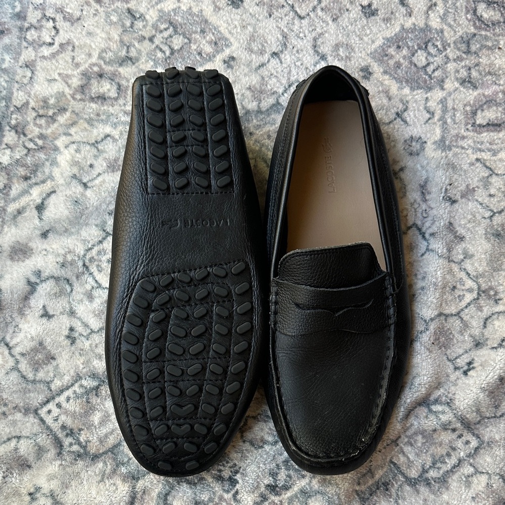 Lacoste Black Leather Men's Slip-On Loafers - Picture 4 of 10